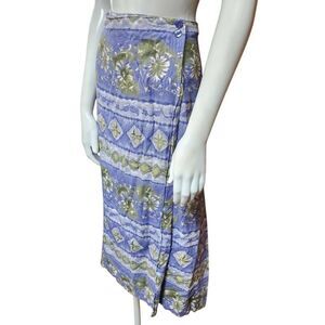 Vintage Alfred Dunner Purple & Green Floral Maxi Faux Wrap Skirt (22W)